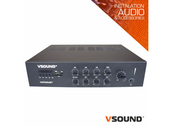Amplificador PA 12/220V 3 Entradas 120W BT/MP3/USB/SD/FM VSOUND Amplificador PA 12/220V 3 Entradas 120W BT/MP3/USB/SD/FM VSOUND